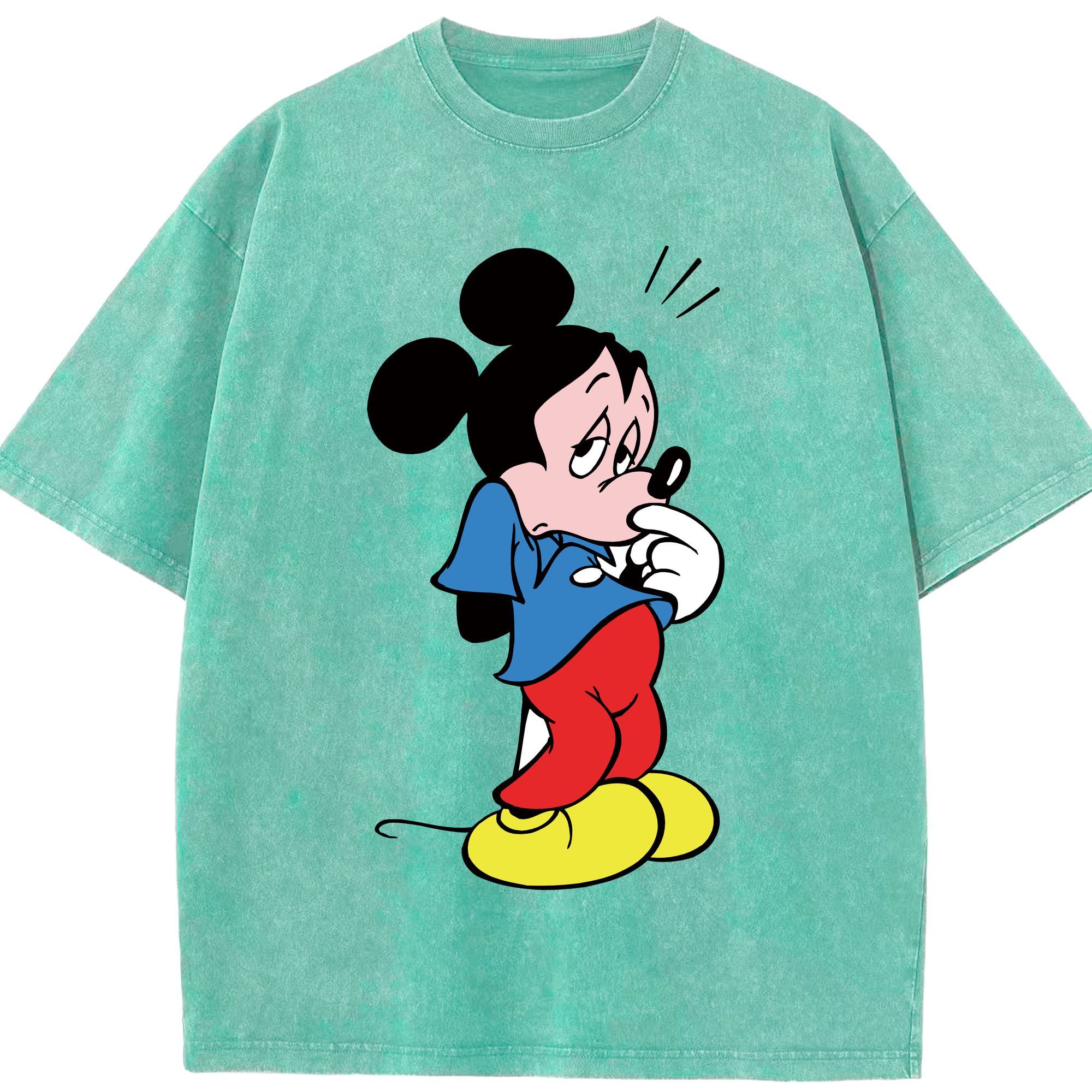 （画像用） ミッキーマウス Mickey Mouse 綿100% ヴィンテージ風 半袖Tシャツ（フロントプリント）